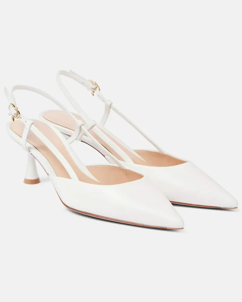 Gianvito Rossi Bridal Slingback-Pumps Ascent 55 aus Leder Weiß