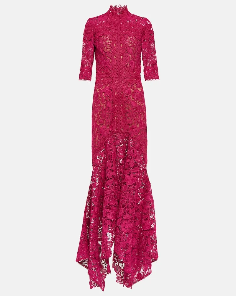 COSTARELLOS Robe Kalissa aus Guipure-Spitze Rosa