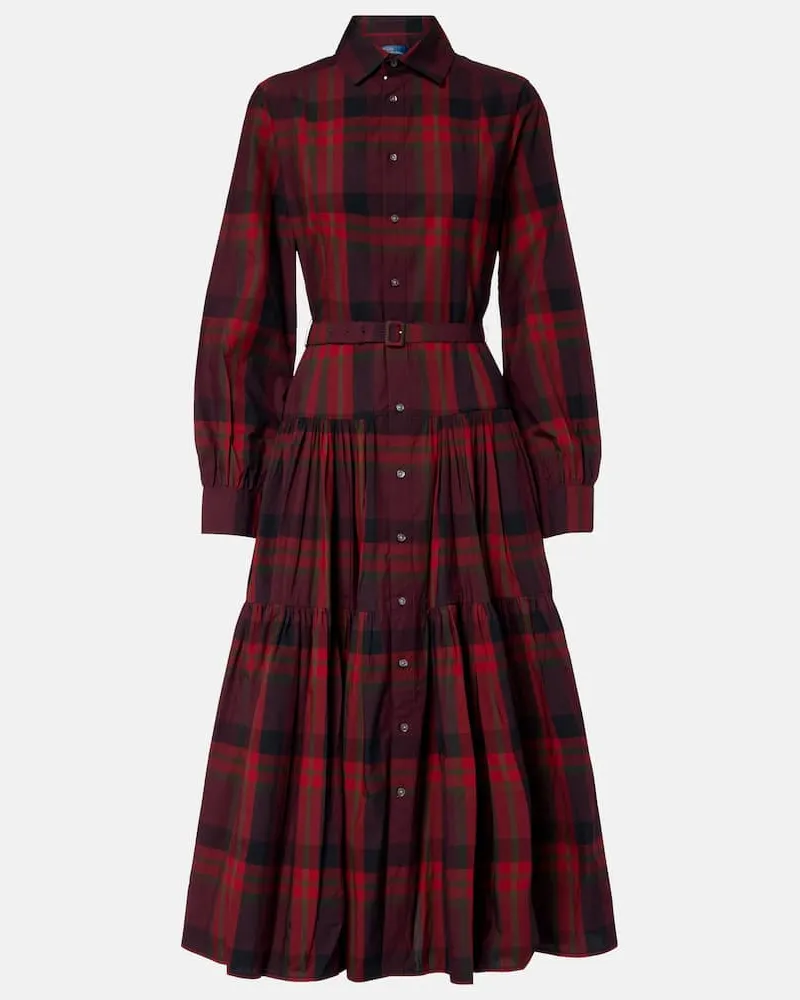 Ralph Lauren Hemdblusenkleid aus einem Baumwollgemisch Rot