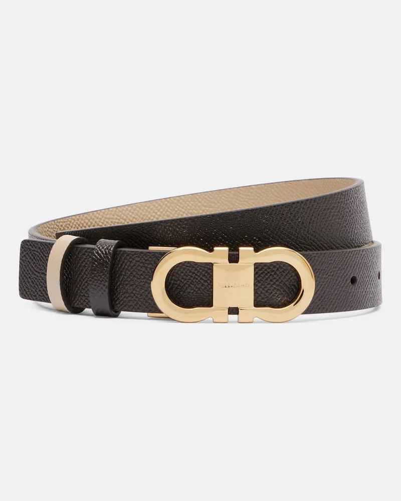 Ferragamo Gürtel Ganicini aus Leder Beige