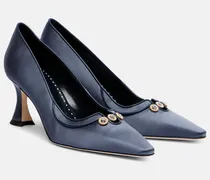 Pumps Amala 70 aus Satin mit Kristallen