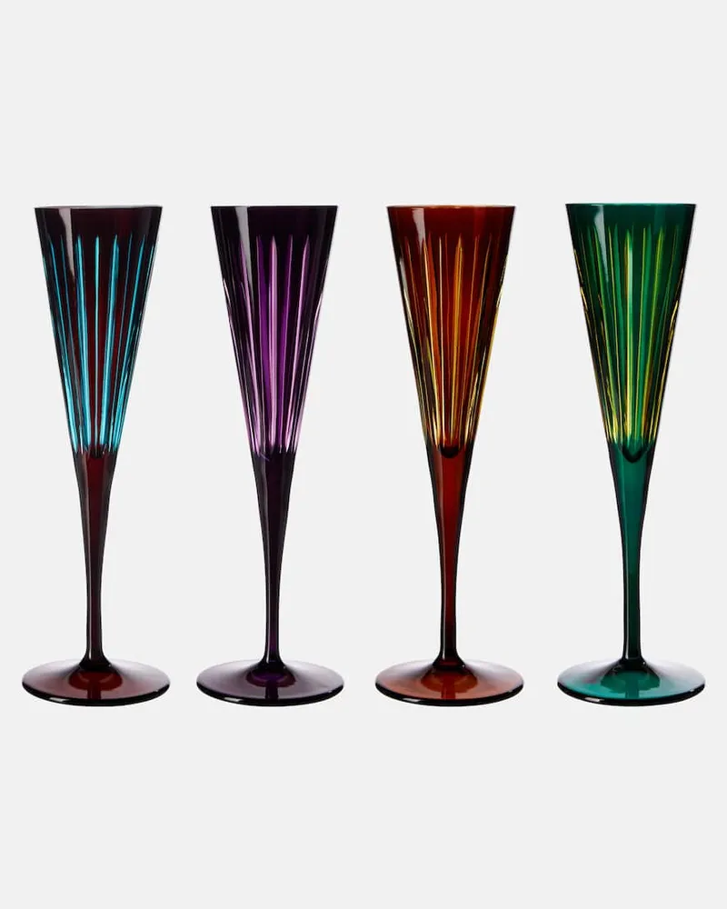 L’OBJET Set Prism aus vier Champagnerflöten Multicolor