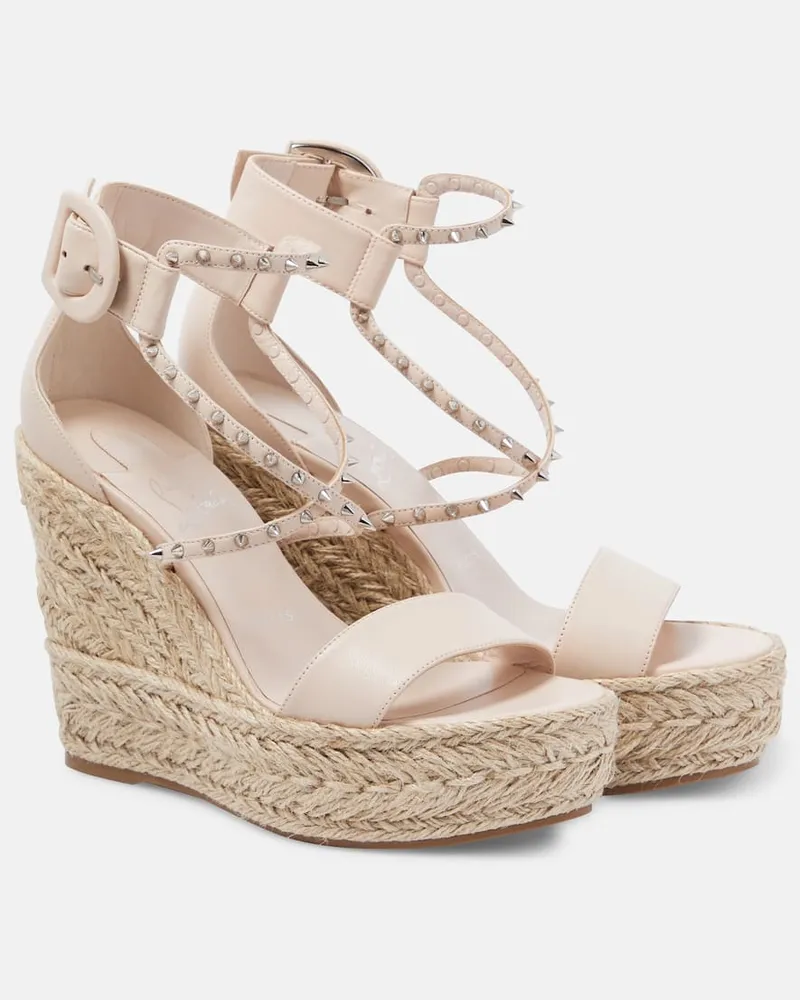Christian Louboutin Espadrille-Sandalen Chocazeppa Spikes 120 Neutral
