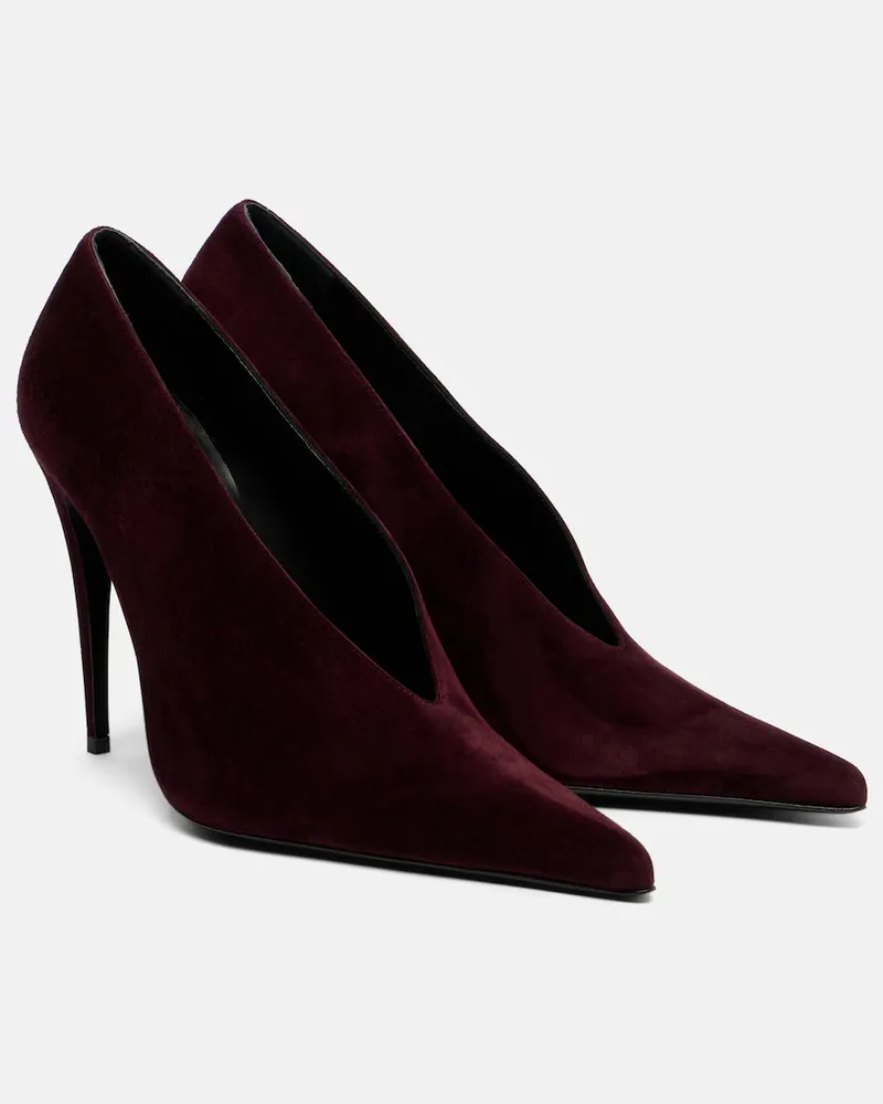 Magda Butrym Pumps aus Veloursleder Burgunderrot