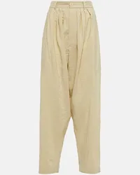 Christophe Lemaire High-Rise-Hose aus einem Seidengemisch Beige