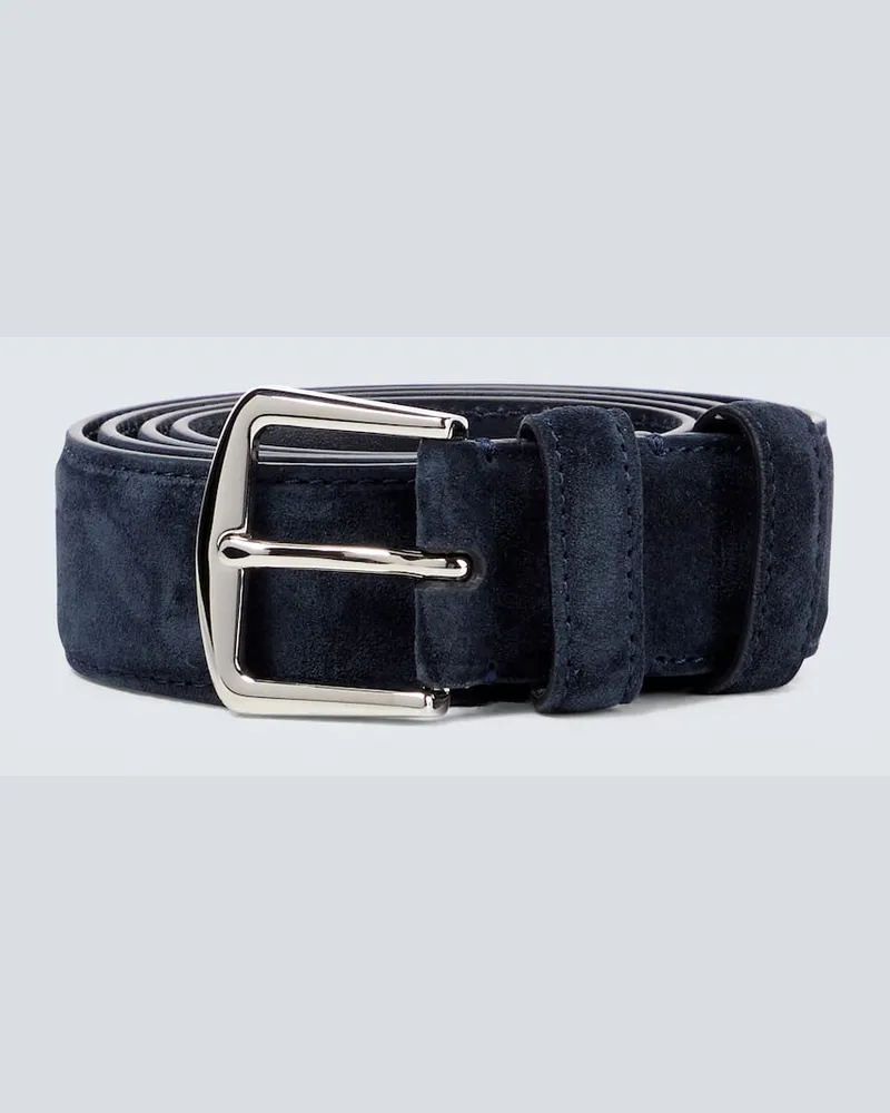 Loro Piana Gürtel Alsavel aus Veloursleder Blau