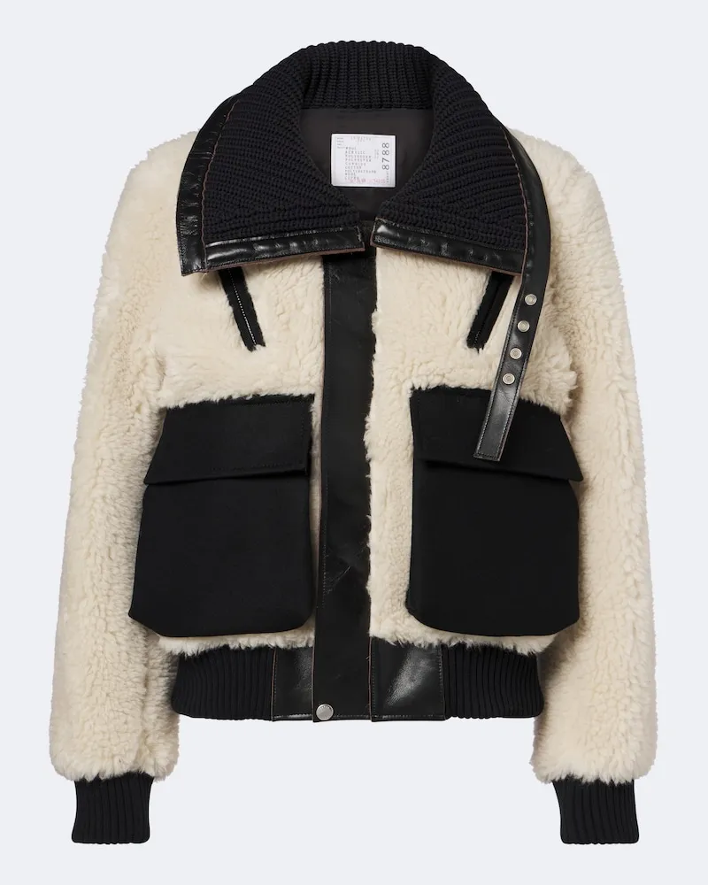 Sacai Blousonjacke mit Einsätzen Weiß