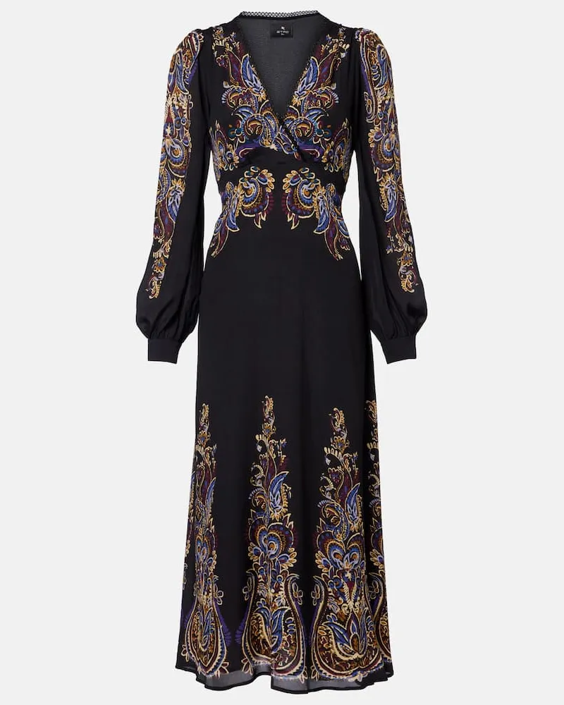 Etro Bedrucktes Midikleid Schwarz