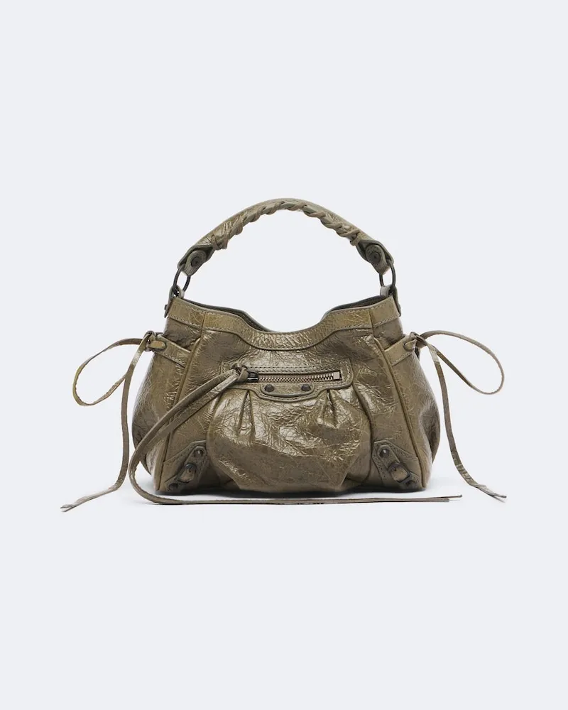 Balenciaga Henkeltasche Le City Nano aus Leder Grün