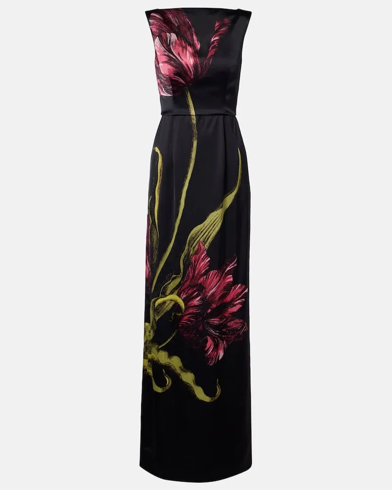 Erdem Robe aus Satin Schwarz