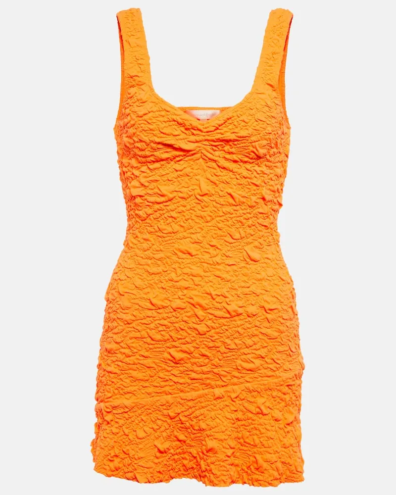 LoveShackFancy Minikleid Bartlette aus Jersey Orange