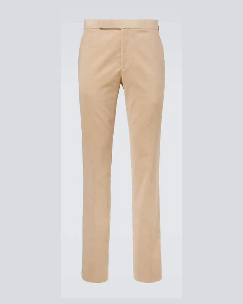 Ralph Lauren Gerade Hose aus Baumwoll-Cord Beige