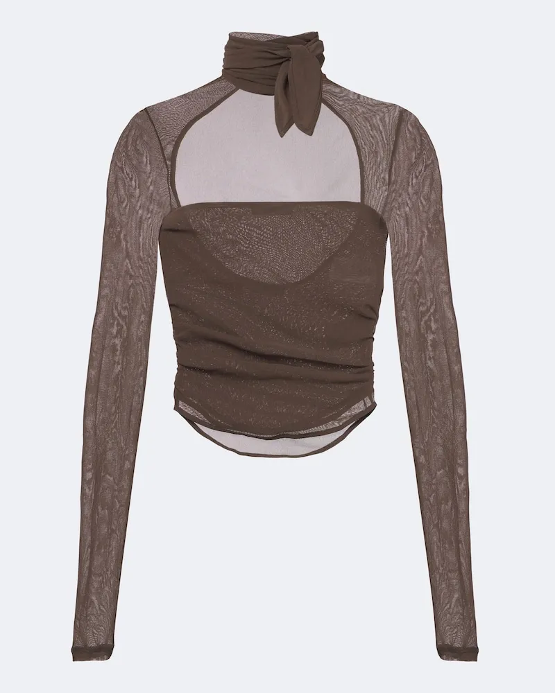 Christophe Lemaire Top aus Jersey Braun