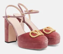 Plateau-Pumps VLogo Signature 115 aus Samt