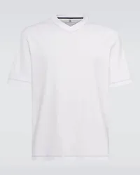 Brunello Cucinelli T-Shirt aus Baumwoll-Jersey Weiss