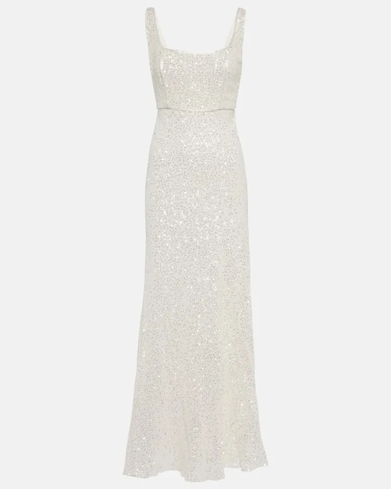 RIXO Bridal Maxikleid Megan mit Pailletten Weiß