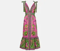 Midikleid Ana Tapestry Pink aus Baumwolle