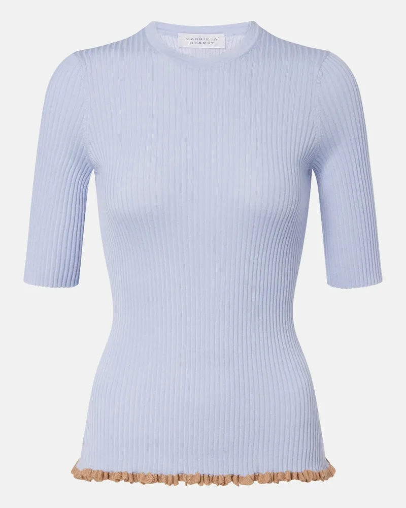Gabriela Hearst Top Mireya aus Kaschmir und Seide Blau