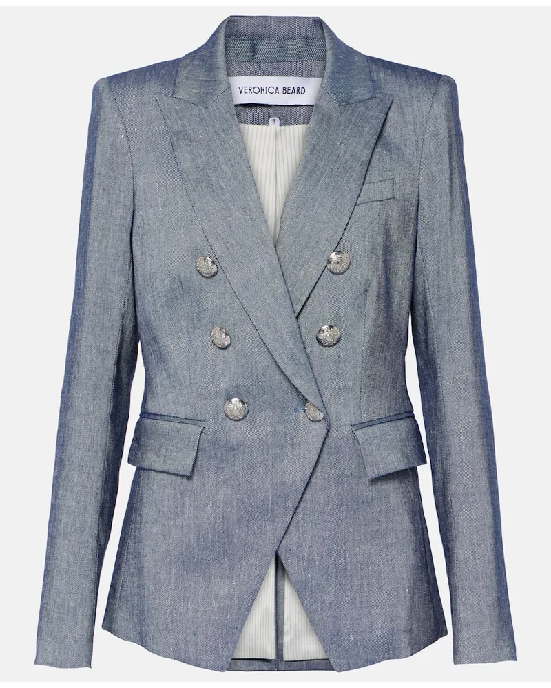 Veronica Beard Blazer Miller aus einem Leinengemisch Blau