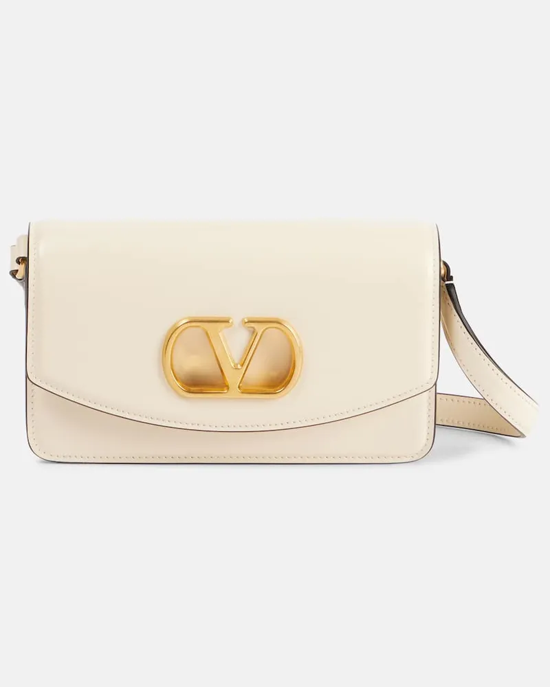 Valentino Garavani Clutch Vain VLogo Signature aus Leder Weiß