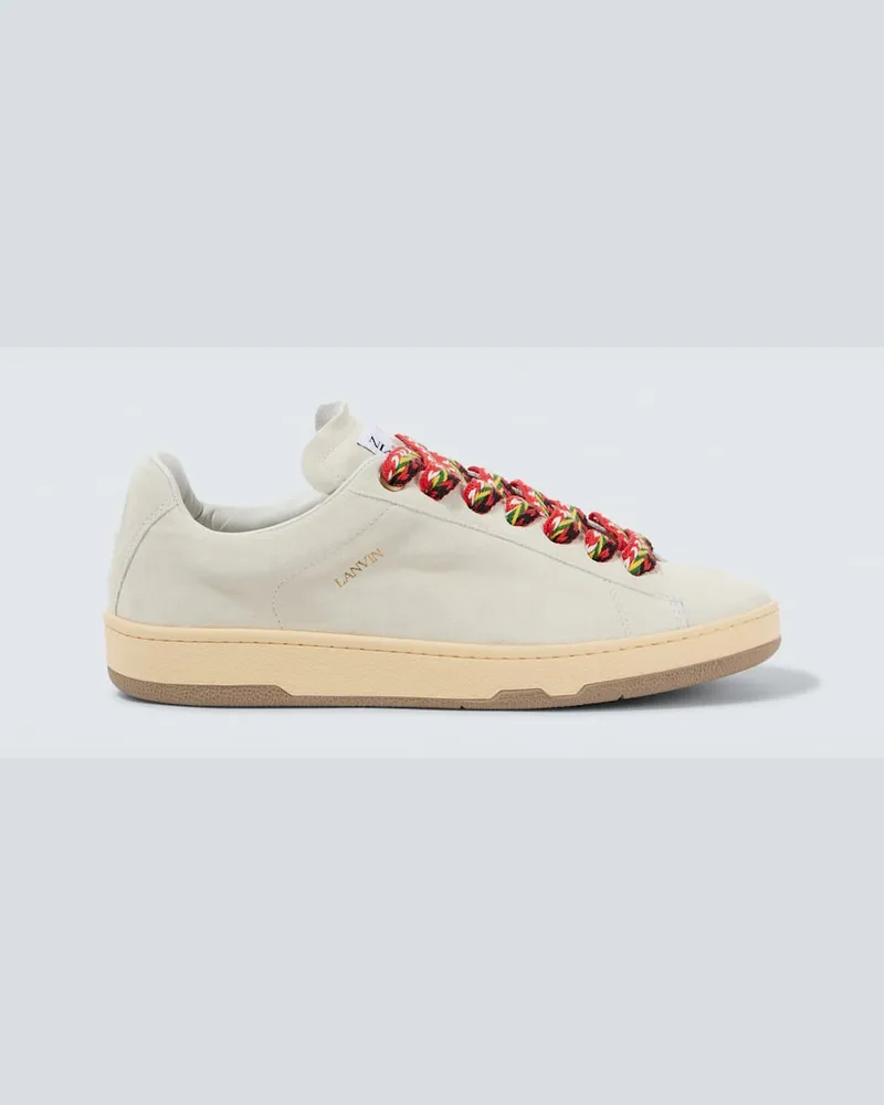 Lanvin Sneakers Curb Lite aus Veloursleder Weiß