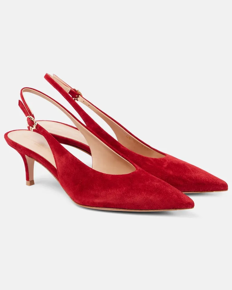 Gianvito Rossi Slingback-Pumps Robbie aus Veloursleder Rot