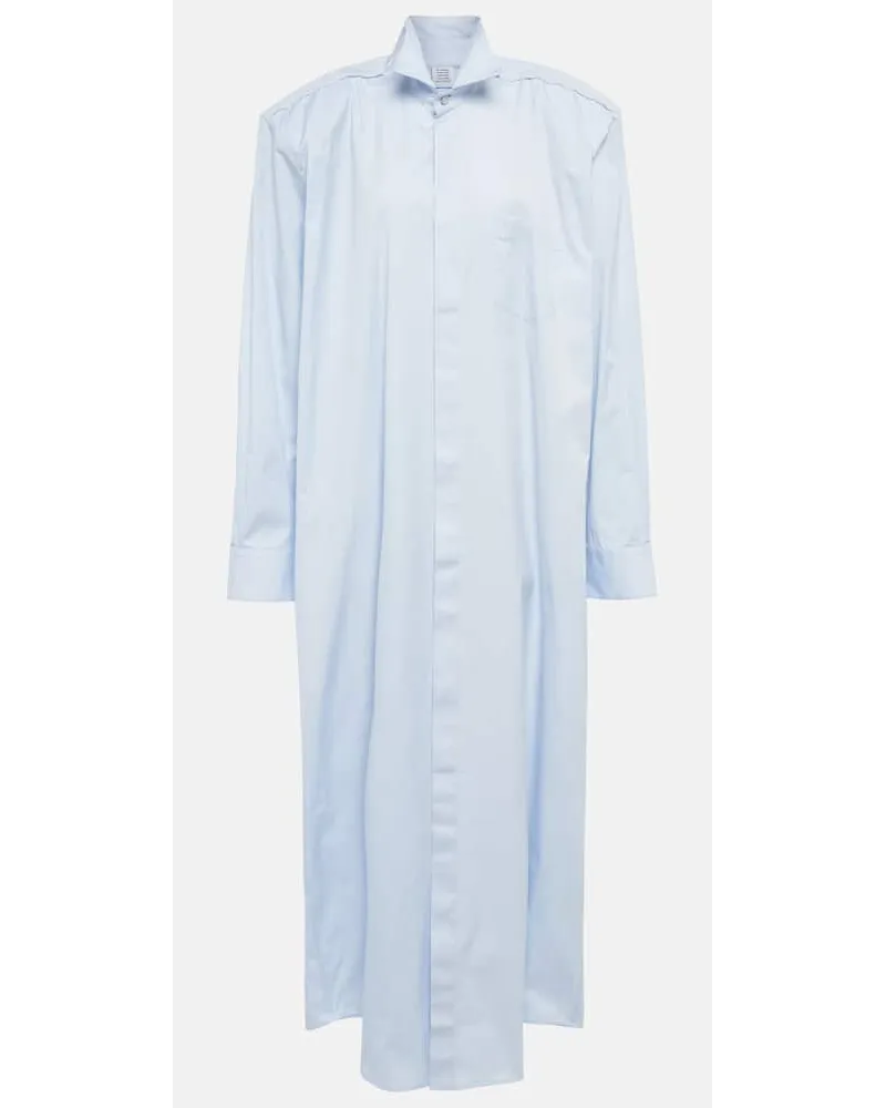 VETEMENTS Hemdblusenkleid aus Baumwolle Blau
