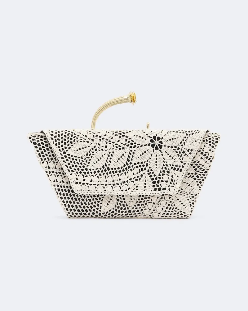 Magda Butrym Clutch Bracelet aus Häkelstrick Weiß