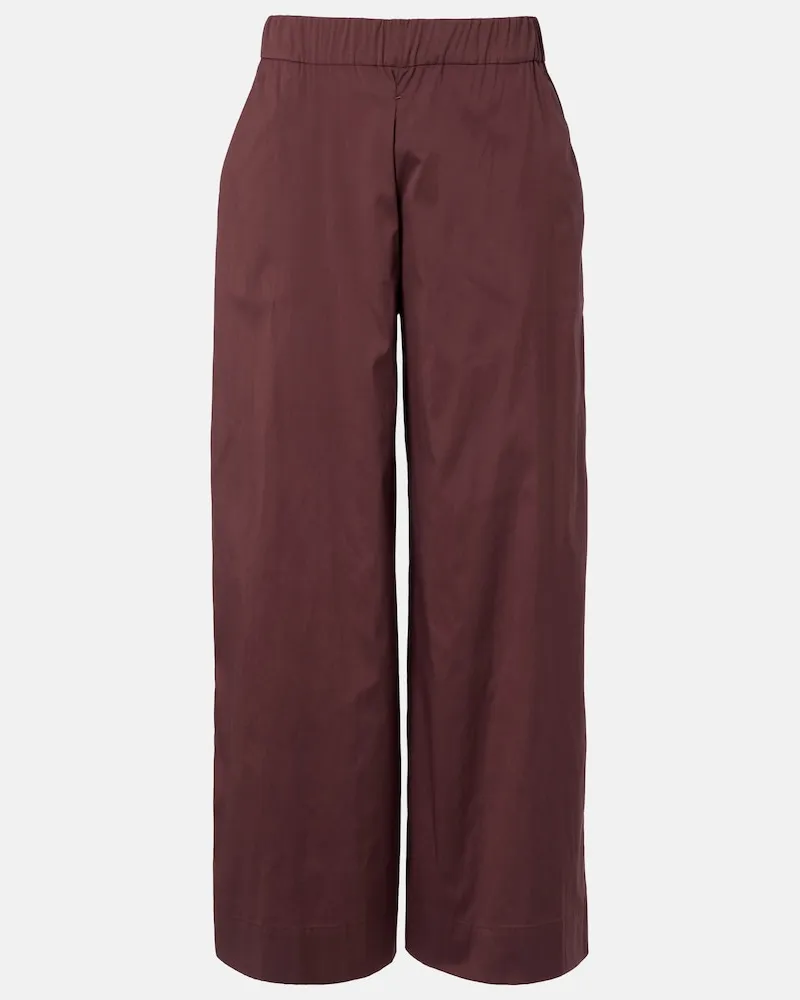Max Mara Weite Hose Pece aus einem Baumwollgemisch Violett