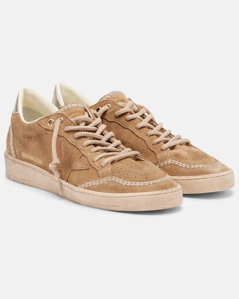 Golden Goose Sneakers Ball Star aus Veloursleder Braun