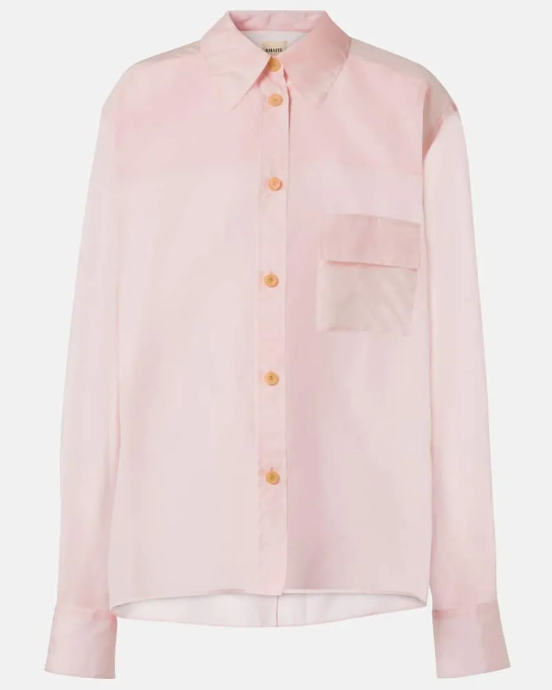 KHAITE Bluse Yatty aus Seidenorganza Pink