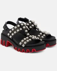 Christian Louboutin Verzierte Sandalen Duniclou aus Leder Schwarz