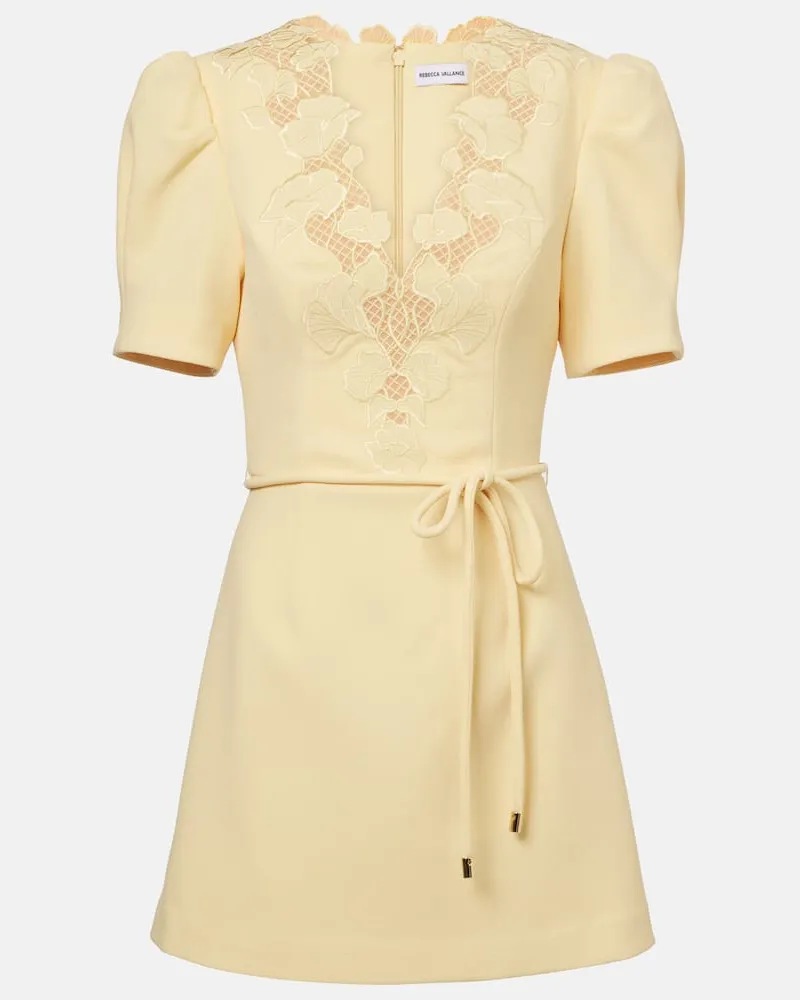 Rebecca Vallance Minikleid Lulu aus Crêpe mit Spitze Gelb