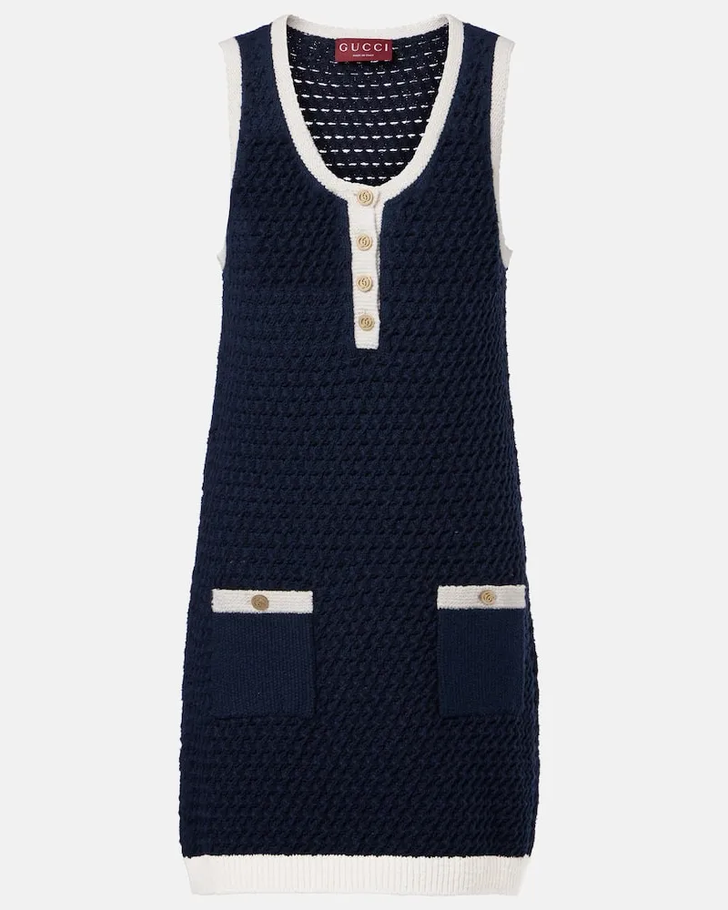 Gucci Minikleid aus einem Baumwollgemisch Blau