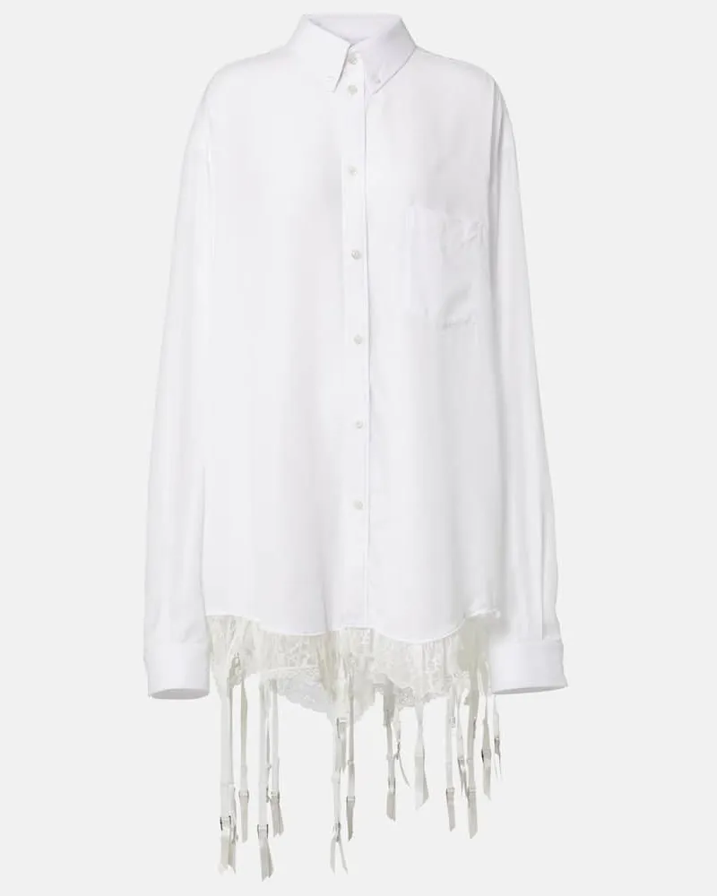 Balenciaga Oversize-Hemd mit Spitze Weiß