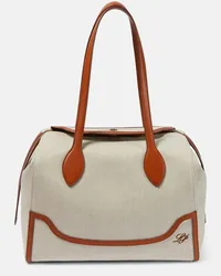 Loro Piana Tote Happy Day Large aus Canvas Beige