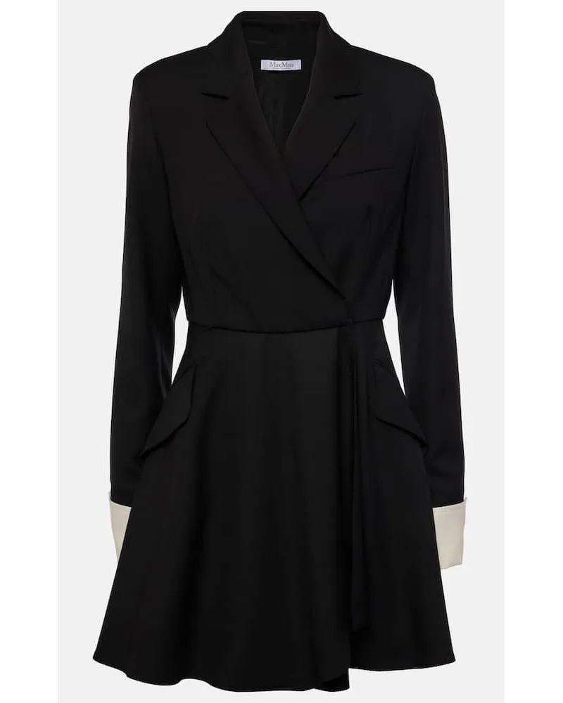 Max Mara Hemdblusenkleid Sella aus Schurwolle Schwarz