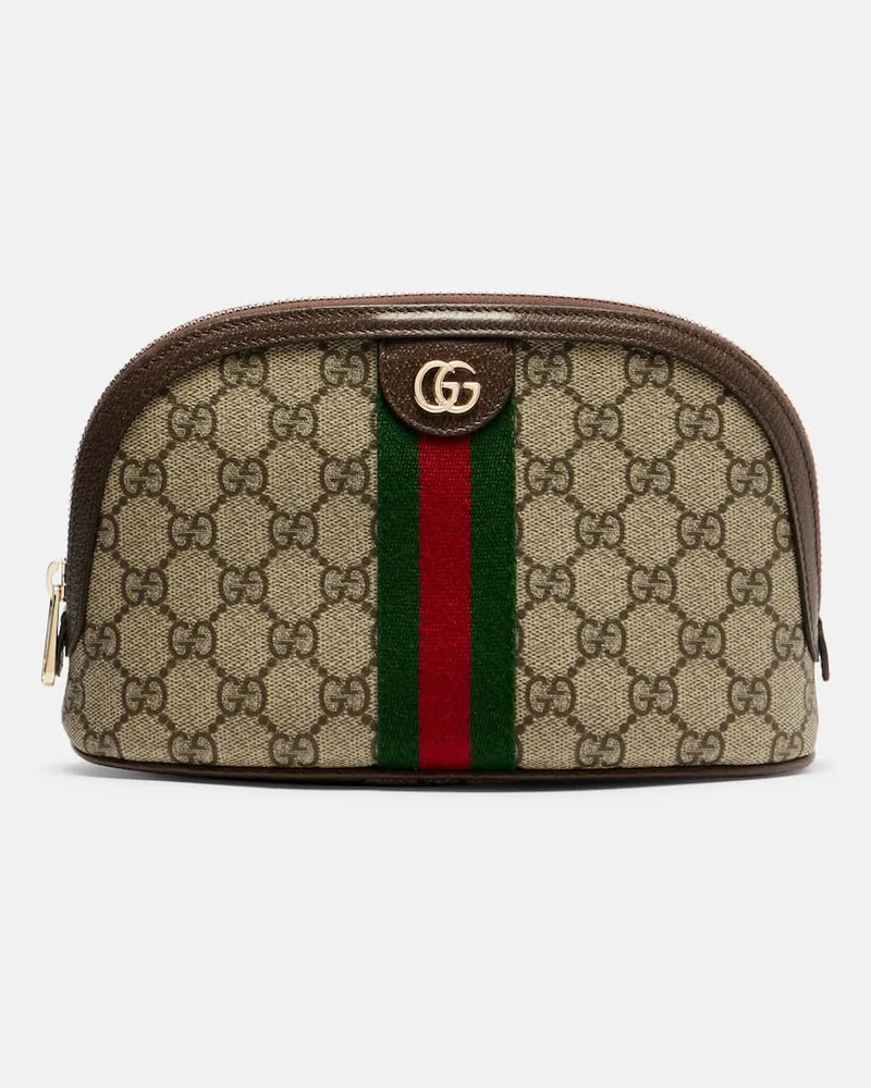 Gucci Kosmetiketui Ophidia Small mit Leder Beige