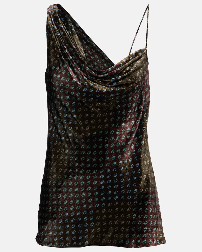 Dries van Noten Top aus Samt Grün