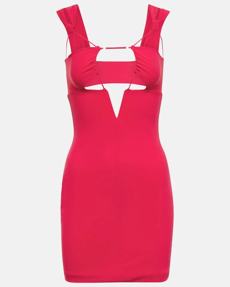 Nensi Dojaka Minikleid mit Cut-outs Rosa