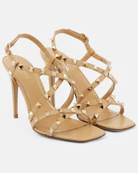 Valentino Garavani Sandalen Rockstud 110 aus Leder Braun