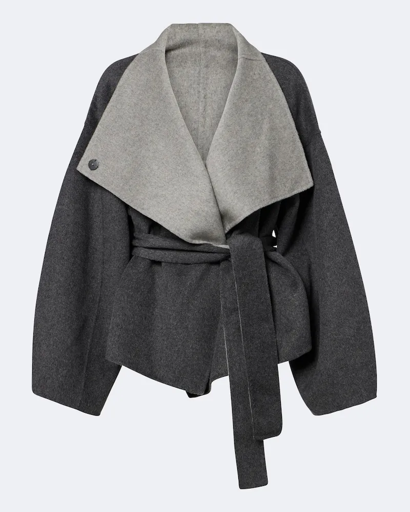 FRANKIE Shop Wendbarer Wickelmantel Onelle Grau