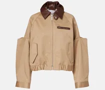 Blouson aus Baumwolle mit Leder