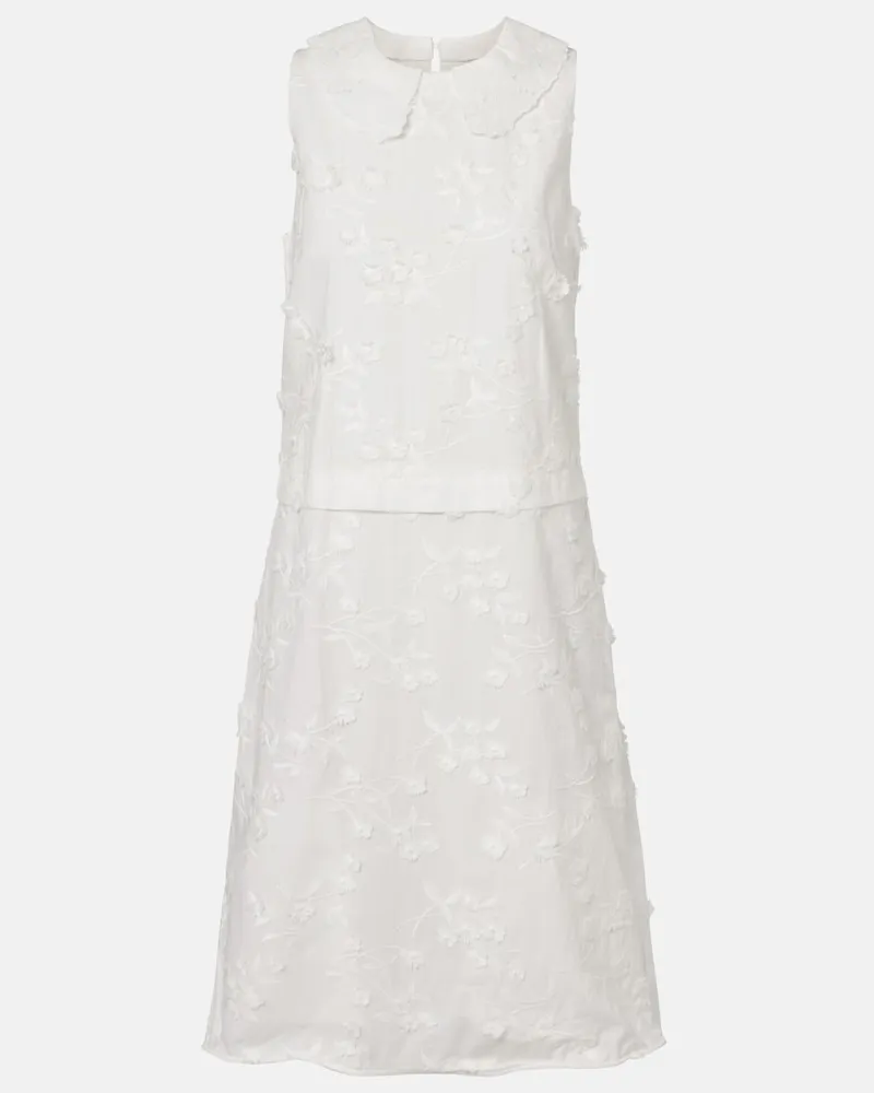 Dorothee Schumacher Midikleid Light Volumes mit Fil Coupé Weiß