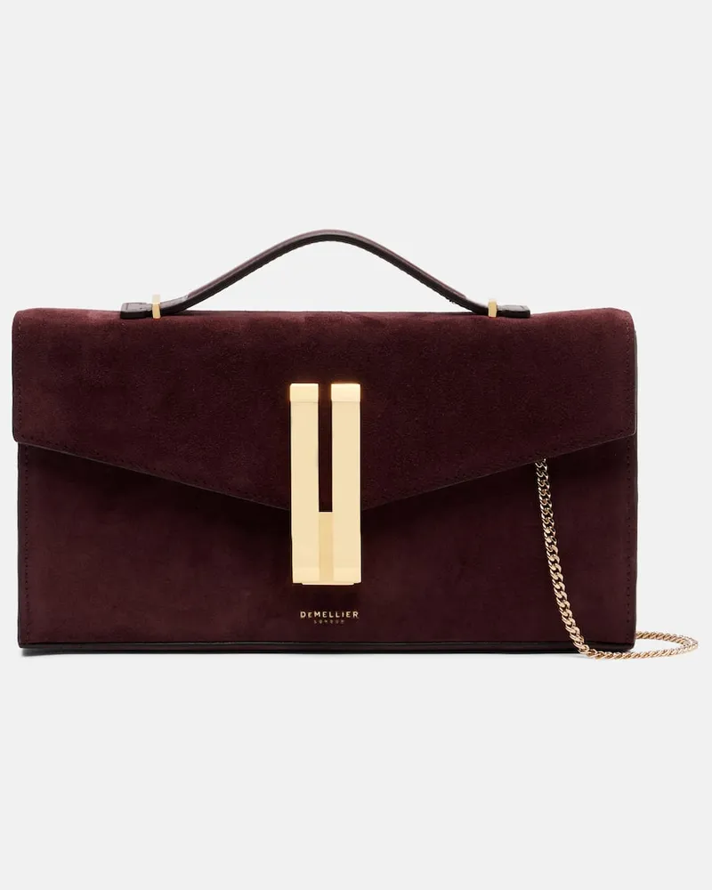 DeMELLIER Clutch Victoria aus Veloursleder Burgunderrot