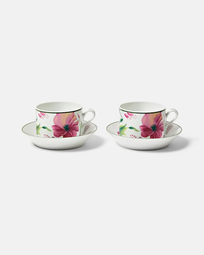 Ginori 1735 Impero Set aus zwei Teetassen und Untertassen Multicolor