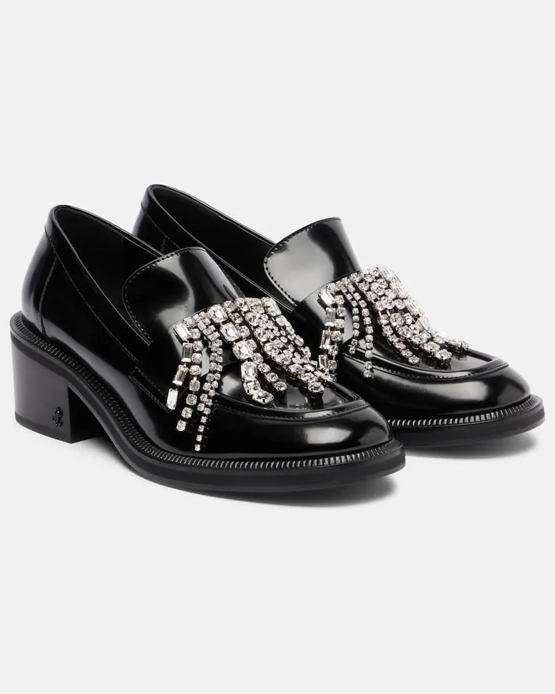 Jimmy Choo Loafer-Pumps Tylor 60 aus Leder mit Kristallen Schwarz