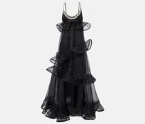 Verziertes Maxikleid Crush aus Seidenorganza