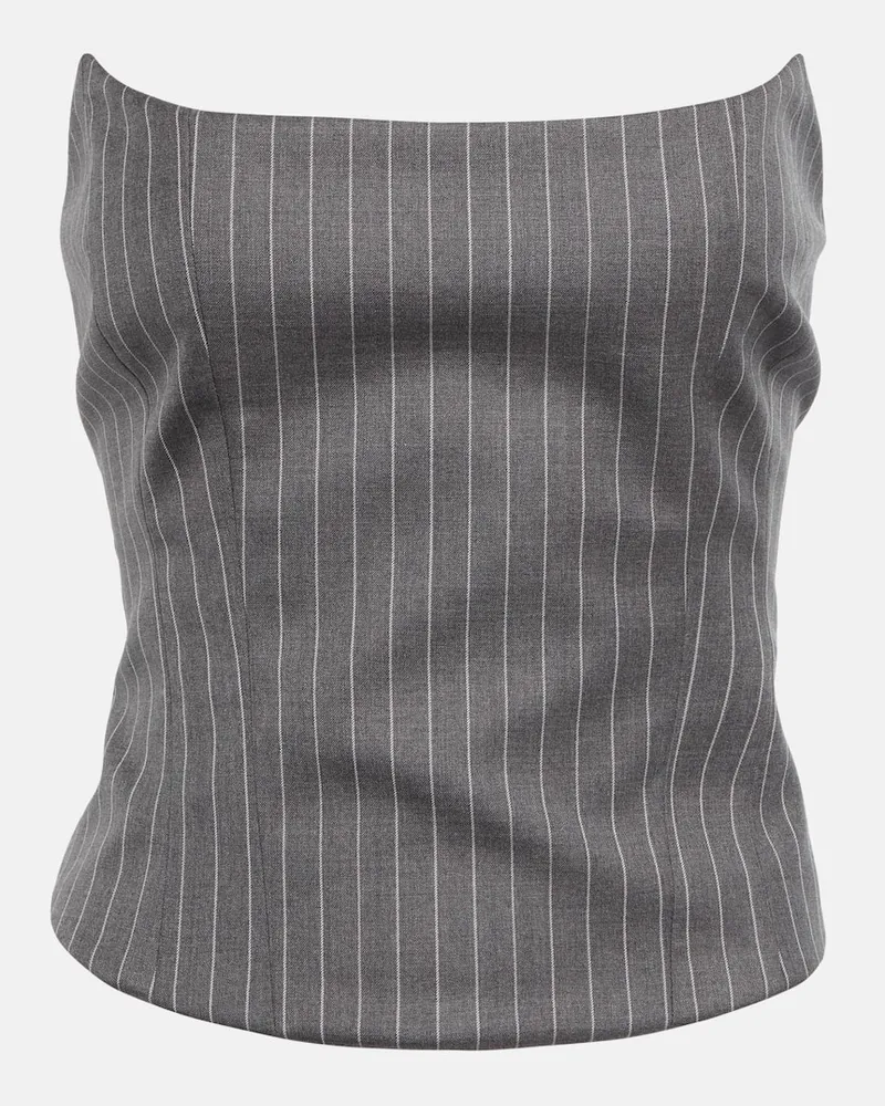 Magda Butrym Top aus Wolle Grau