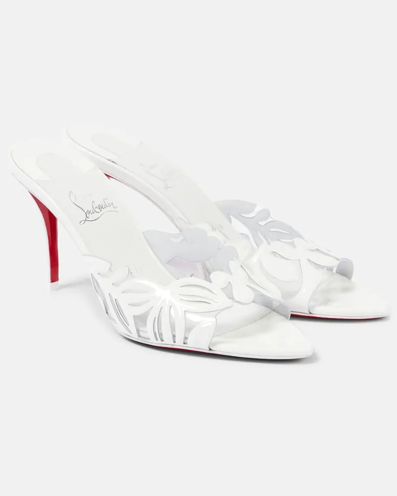 Christian Louboutin Pantoletten Apostropha 80 mit Leder Weiß
